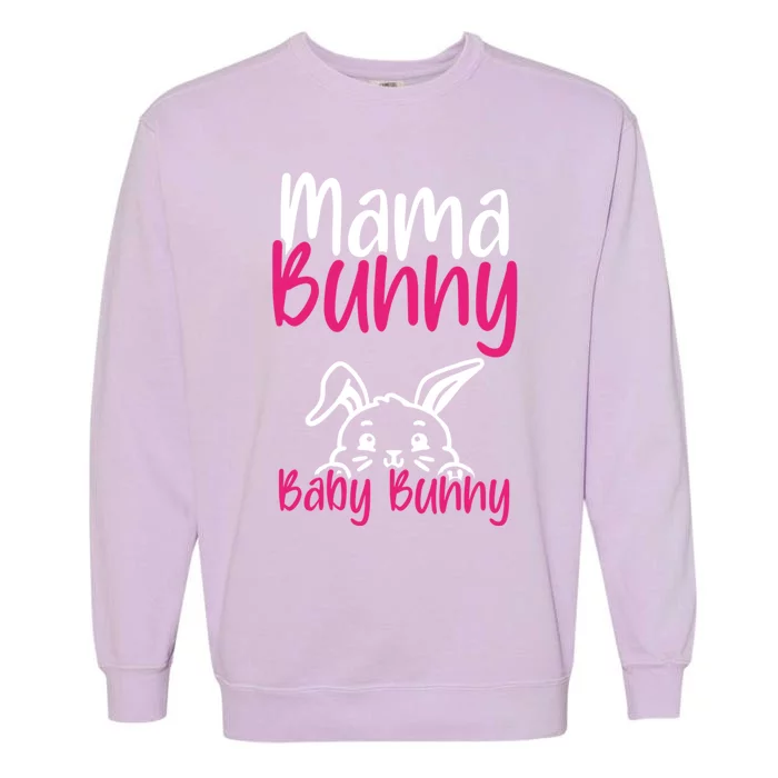 Mama Bunny Bunny Easter Pregnancy Reveal Future Mom Gift Garment-Dyed Sweatshirt