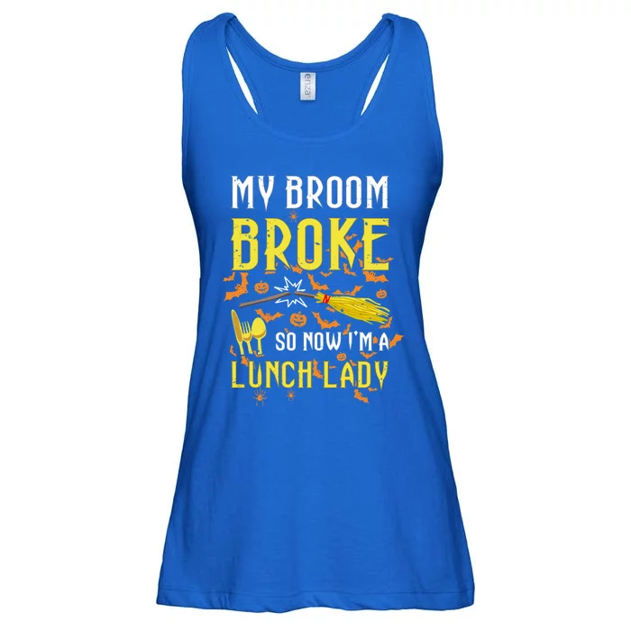 My Broom Broke So Now I Am A Lunch Lady Halloween Witch Gift Ladies Essential Flowy Tank