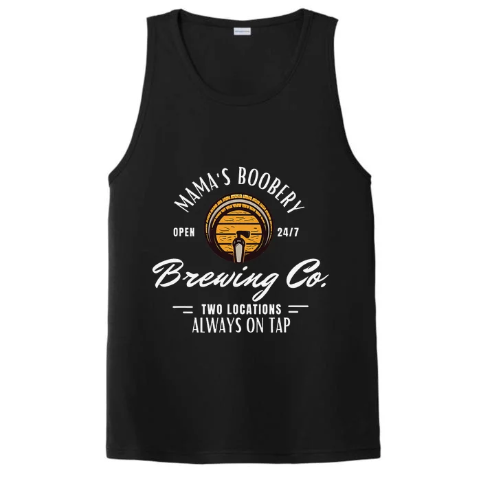 Mama's Boobery Breastfeeding Brewery New Mom Brewing Co Performance Tank