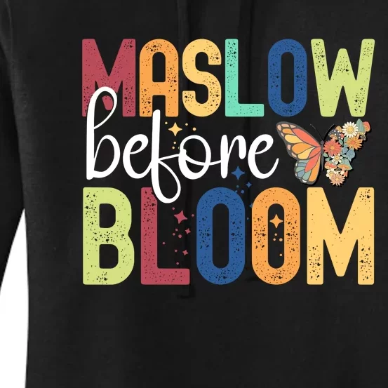 Maslow Before Bloom SPED Teacher School Psychologist Psych Women's Pullover Hoodie