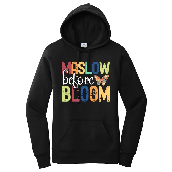 Maslow Before Bloom SPED Teacher School Psychologist Psych Women's Pullover Hoodie