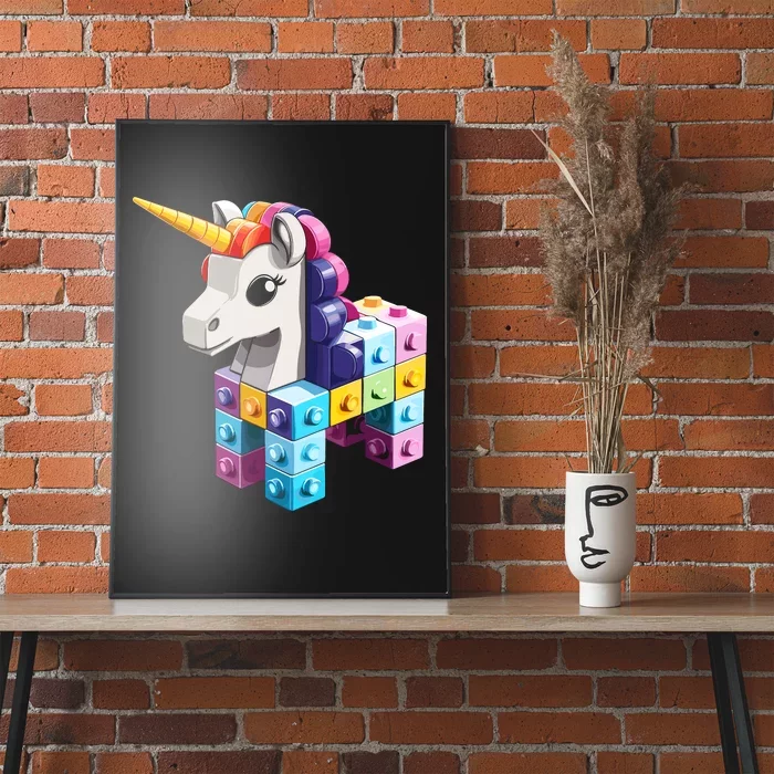 Master Builder Bricks Blocks Play Toys Unicorn Poster