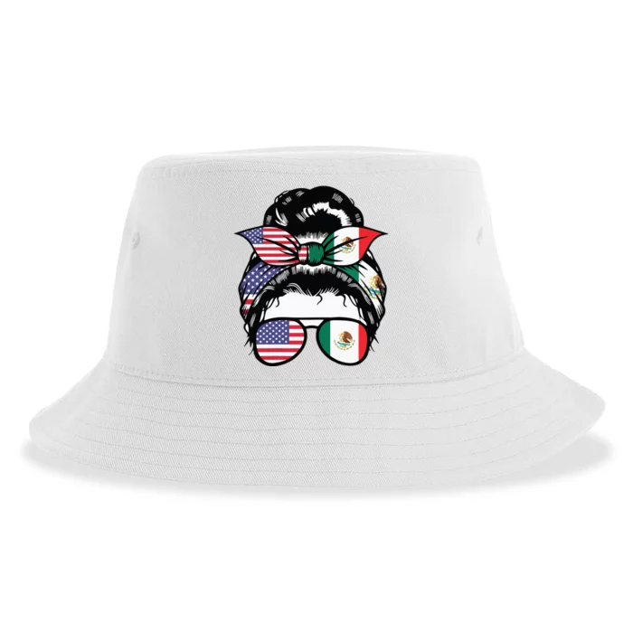 Mexico By Blood American By Birth Mexico Sustainable Bucket Hat