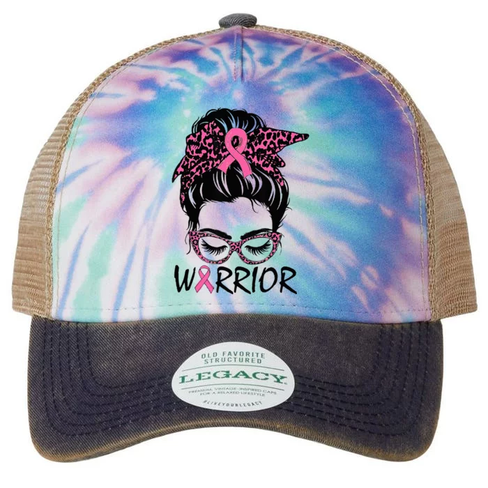 Messy Bun Breast Cancer Wear Warrior Legacy Tie Dye Trucker Hat