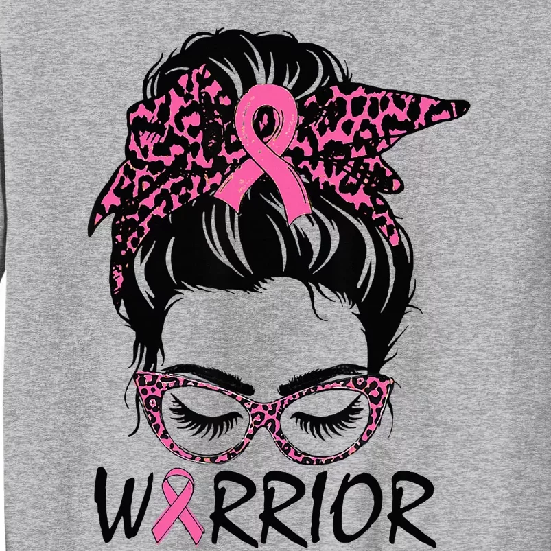 Messy Bun Breast Cancer Wear Warrior Tall Sweatshirt