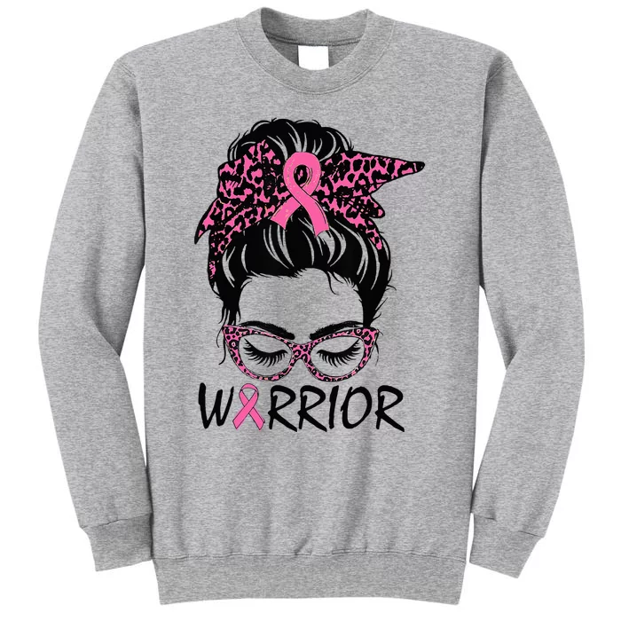 Messy Bun Breast Cancer Wear Warrior Tall Sweatshirt