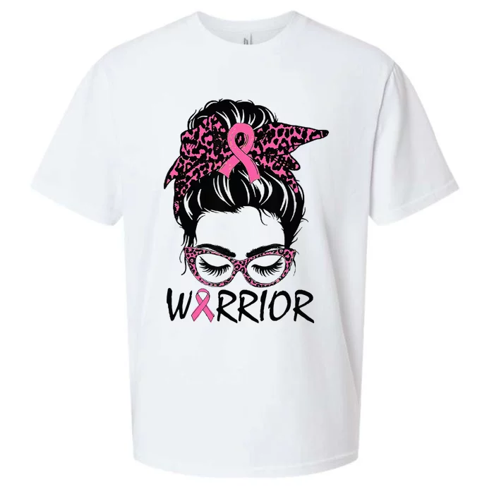 Messy Bun Breast Cancer Wear Warrior Sueded Cloud Jersey T-Shirt