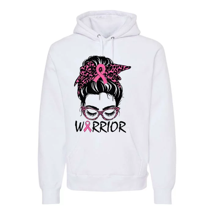 Messy Bun Breast Cancer Wear Warrior Premium Hoodie