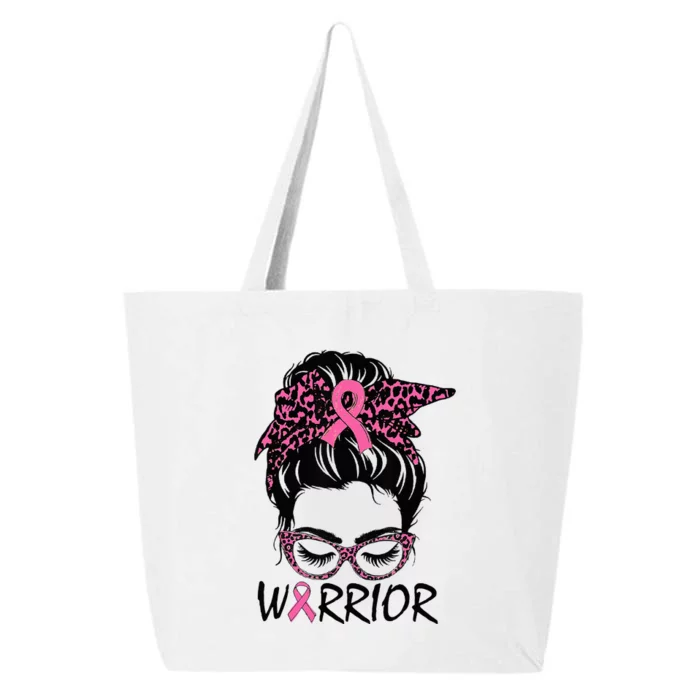 Messy Bun Breast Cancer Wear Warrior 25L Jumbo Tote