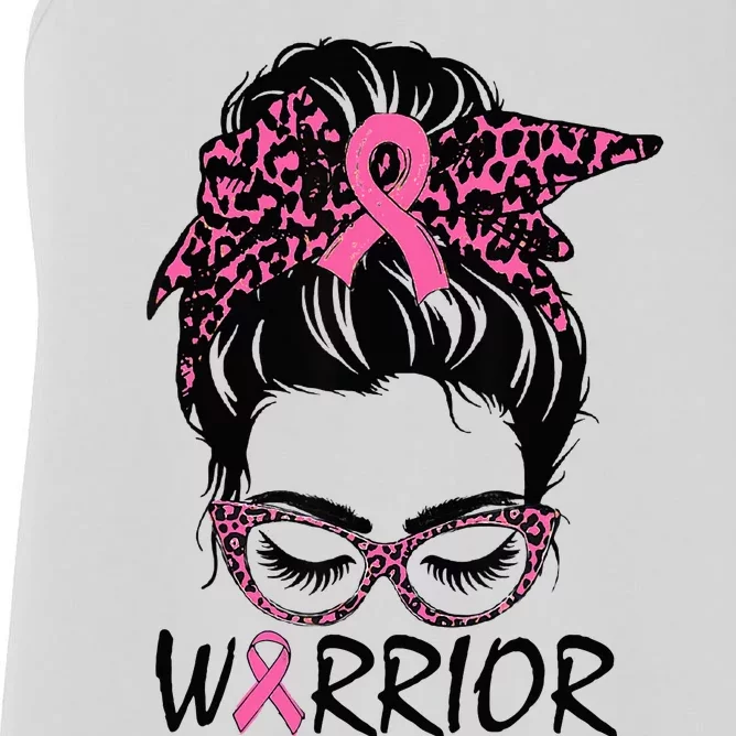 Messy Bun Breast Cancer Wear Warrior Women's Racerback Tank