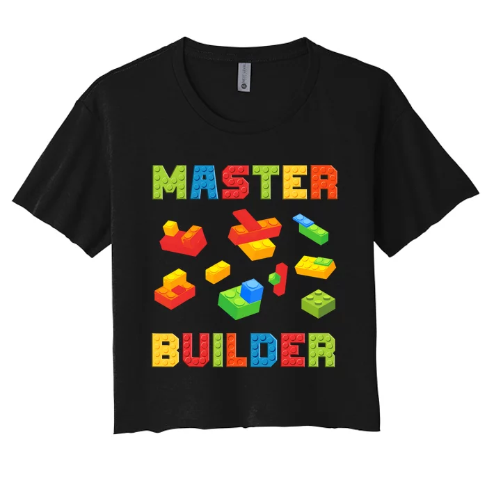 Master Builder Building Blocks Lover Brick Builder Women's Crop Top Tee