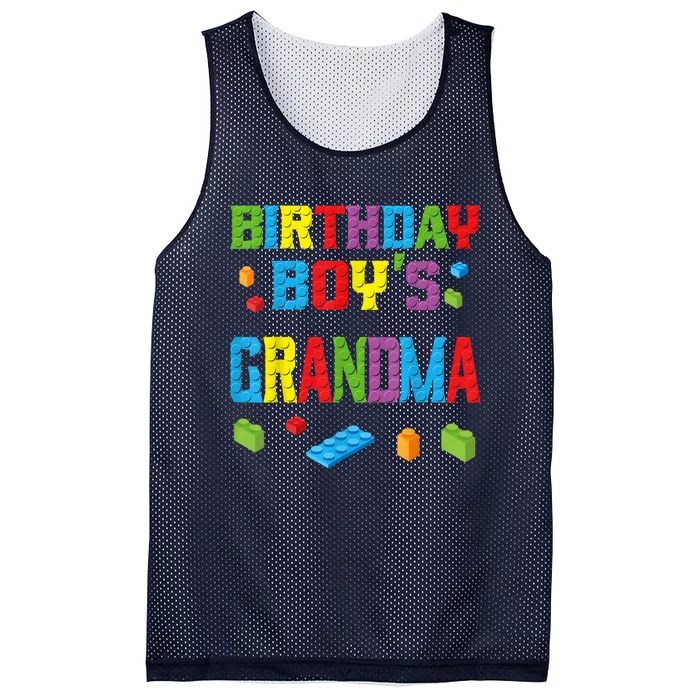 Master Builder Birthday Boy's Grandma Building Bricks Blocks Mesh Reversible Basketball Jersey Tank