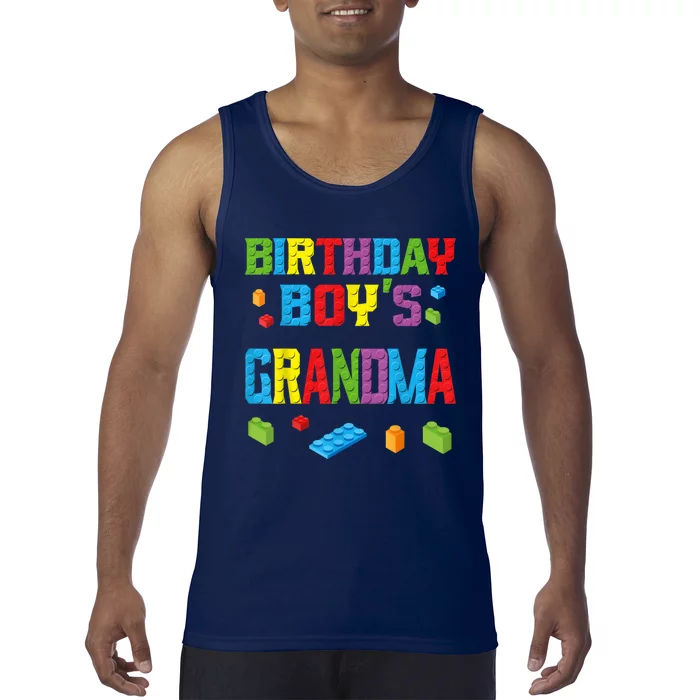 Master Builder Birthday Boy's Grandma Building Bricks Blocks Tank Top