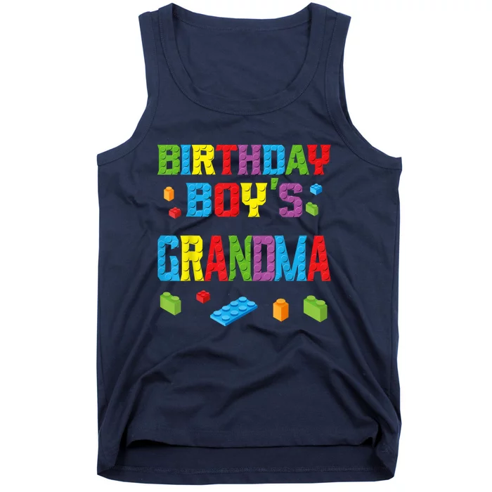 Master Builder Birthday Boy's Grandma Building Bricks Blocks Tank Top