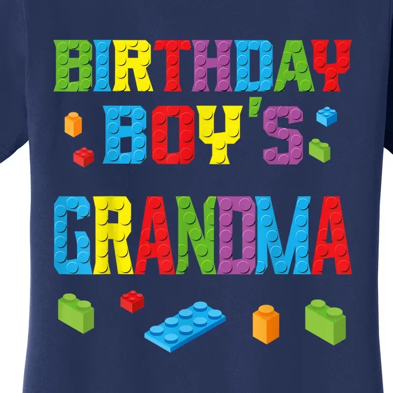 Master Builder Birthday Boy's Grandma Building Bricks Blocks Women's T-Shirt