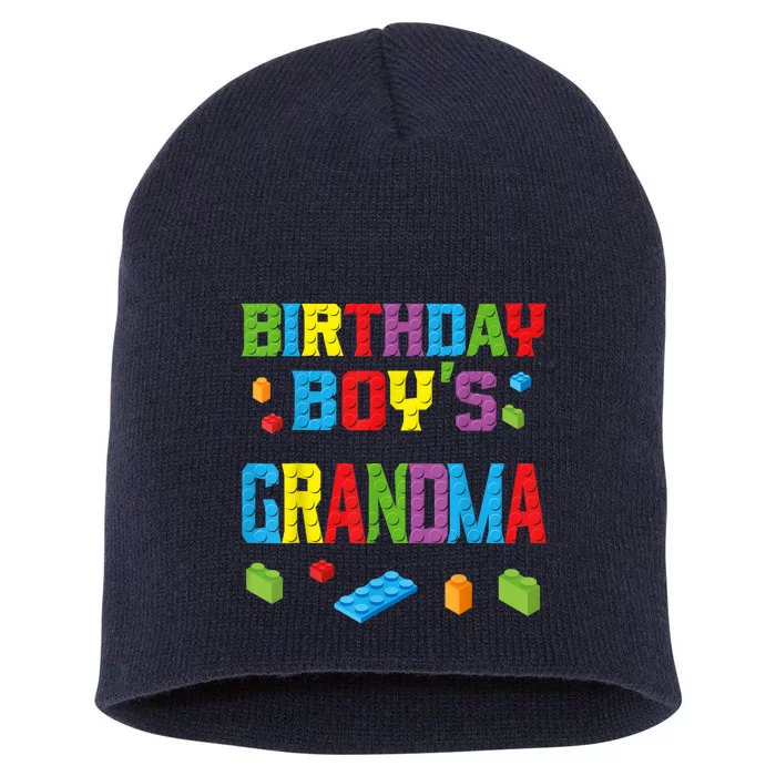 Master Builder Birthday Boy's Grandma Building Bricks Blocks Short Acrylic Beanie