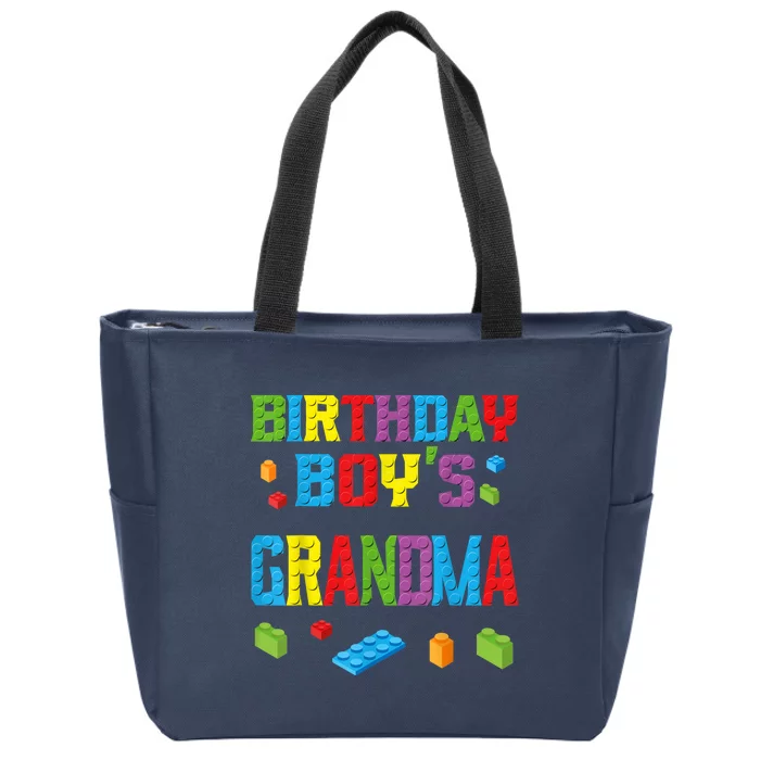 Master Builder Birthday Boy's Grandma Building Bricks Blocks Zip Tote Bag