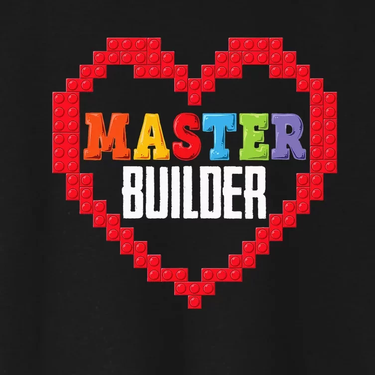 Master Builder Block Brick Building Heart Valentines Day Women's Crop Top Tee