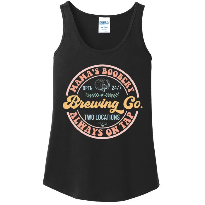 Mamas Boobery Brewing Co New Mom Breastfeeding Funny Ladies Essential Tank