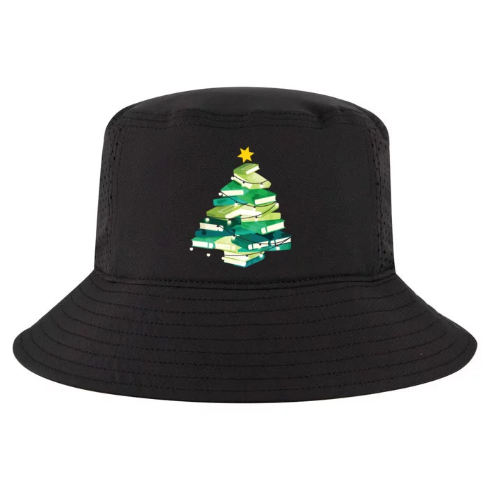 Merry Bookmas Books Pine Tree Funny Reading Lover Christmas Cool Comfort Performance Bucket Hat