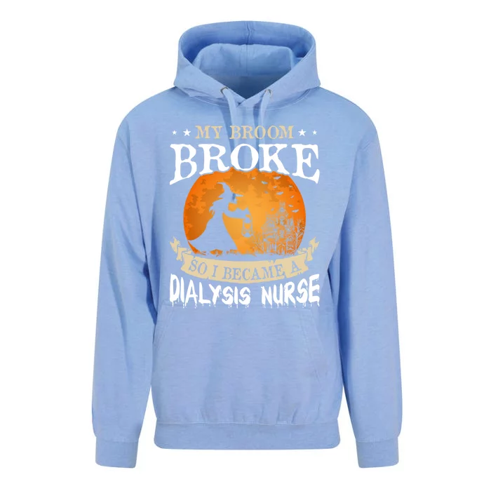 My Broom Broke So I Became A Dialysis Nurse Gift Unisex Surf Hoodie