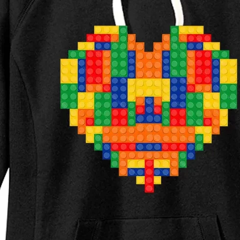 Master Builder Block Brick Building Heart Valentines Day Women's Fleece Hoodie