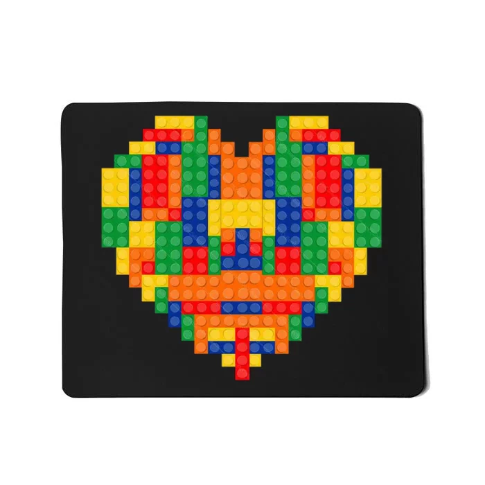 Master Builder Block Brick Building Heart Valentines Day Mousepad