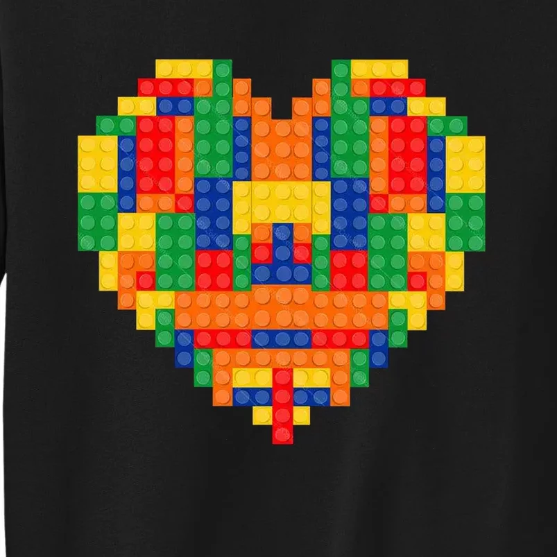 Master Builder Block Brick Building Heart Valentines Day Tall Sweatshirt