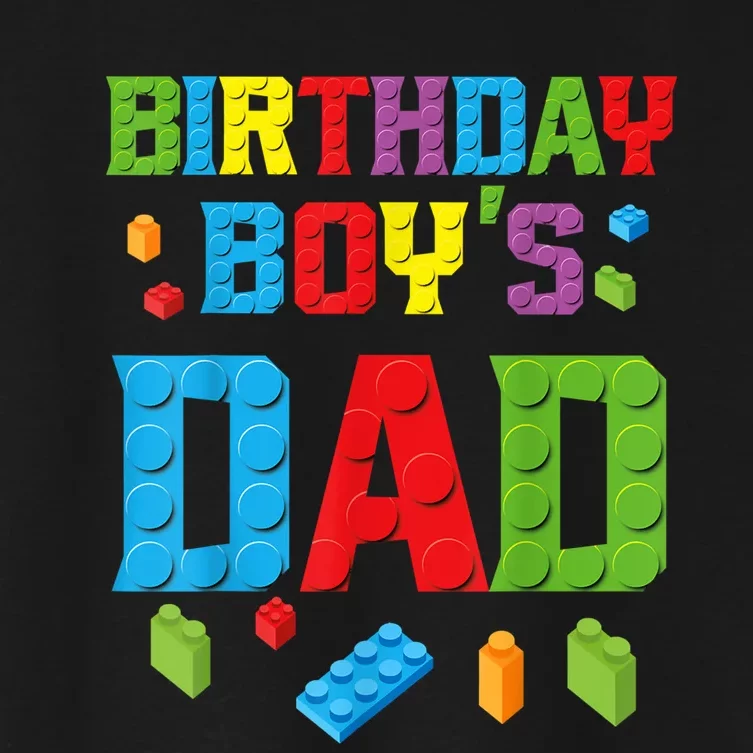 Master Builder Birthday Boy's Dad Building Bricks Blocks Men Women's Crop Top Tee