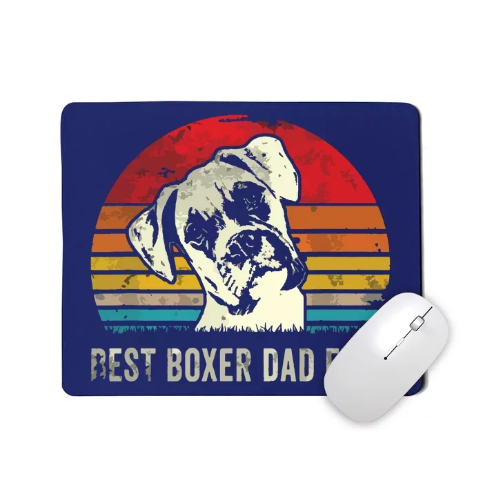 Mes Best Boxer Dad Ever Funny Boxer Dog Dad Fathers Day Gift Mousepad