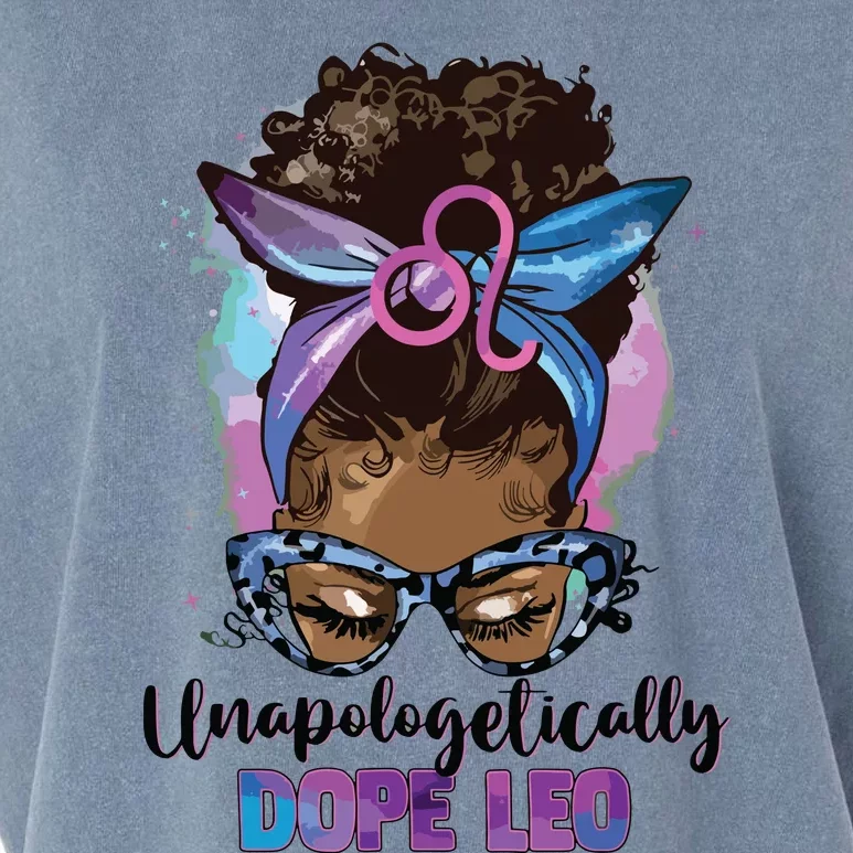 Messy Bun Black Women Unapologetically Dope Leo Apparel Garment-Dyed Women's Muscle Tee