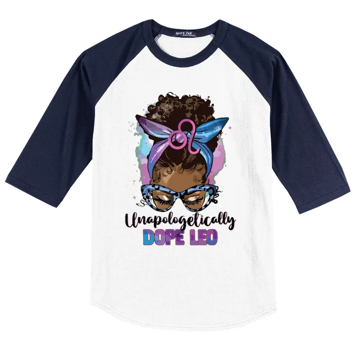 Messy Bun Black Women Unapologetically Dope Leo Apparel Baseball Sleeve Shirt