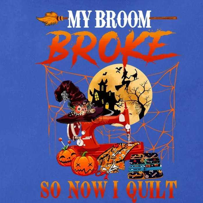 My Broom Broke So Now I Quilt For Halloween Lover Cool Gift Zip Tote Bag