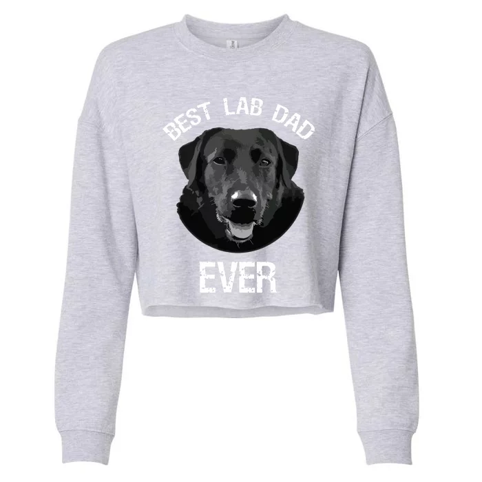 Mes Best Black Labrador Retriever Dad Ever Lab Dog Lover Daddy Cropped Pullover Crew