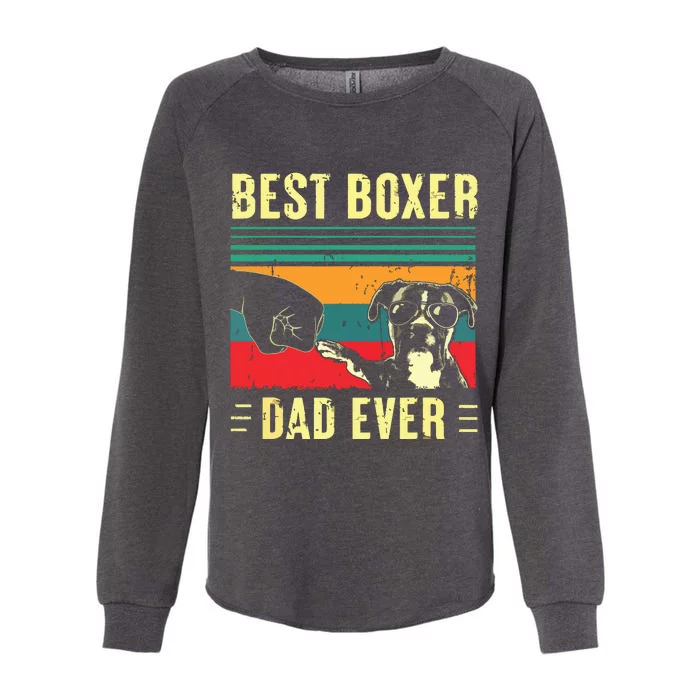 Men Best Boxer Dad Ever Funny Boxer Dog Dad Fathers Day Womens California Wash Sweatshirt