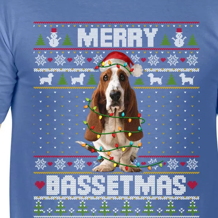 Merry Bassetmas Basset Hound Ugly Christmas Sweater Dog Dad Gift Comfort Colors T-Shirt