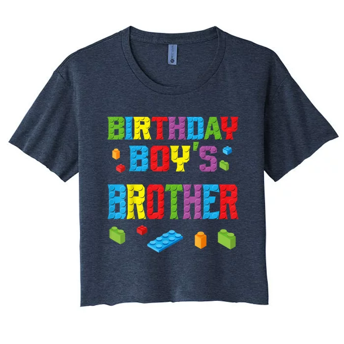 Master Builder Birthday Boy's Brother Building Bricks Blocks Women's Crop Top Tee