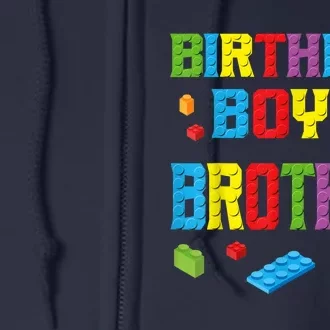 Master Builder Birthday Boy's Brother Building Bricks Blocks Full Zip Hoodie