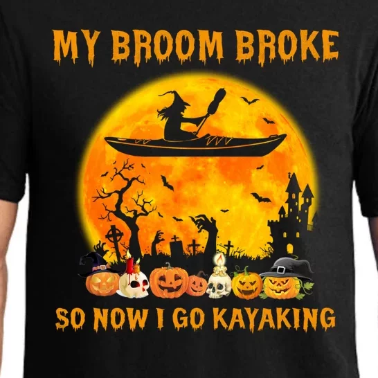 My Broom Broke So Now I Go Kayaking Halloween Kayak Pajama Set