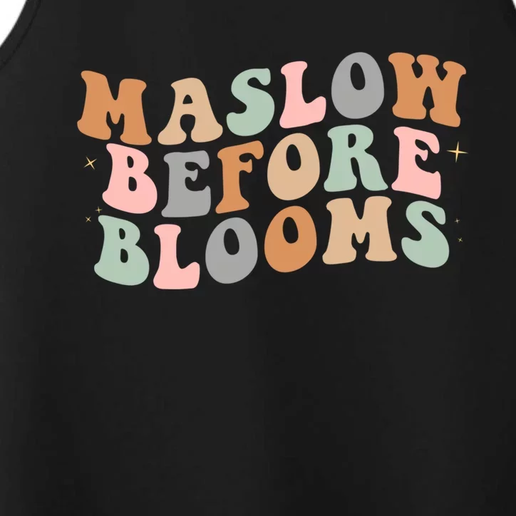 Maslow Before Blooms Special Education Sped School Psych Gift Performance Tank