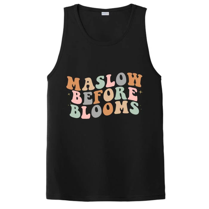 Maslow Before Blooms Special Education Sped School Psych Gift Performance Tank