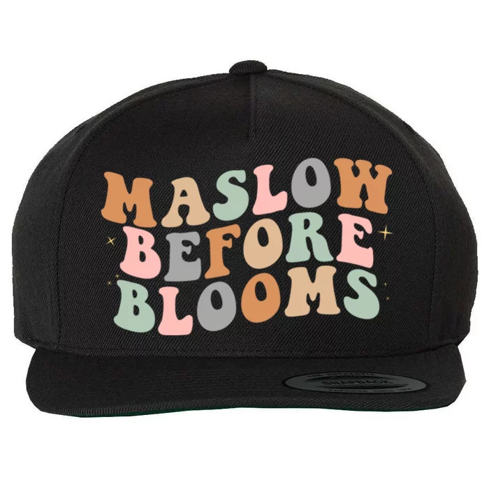 Maslow Before Blooms Special Education Sped School Psych Gift Wool Snapback Cap