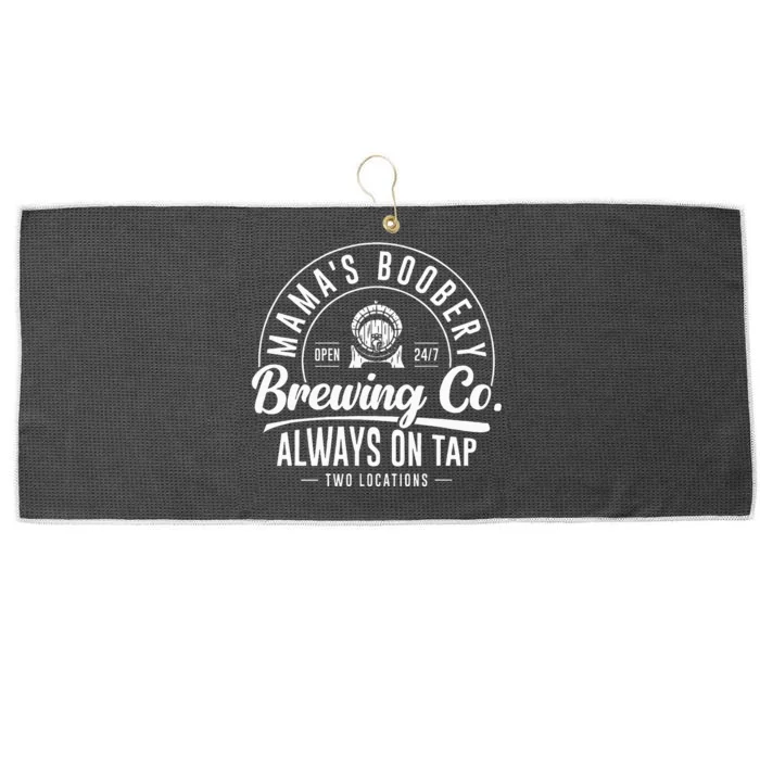 MamaS Boobery Brewing Co New Mom Breastfeeding Funny Large Microfiber Waffle Golf Towel