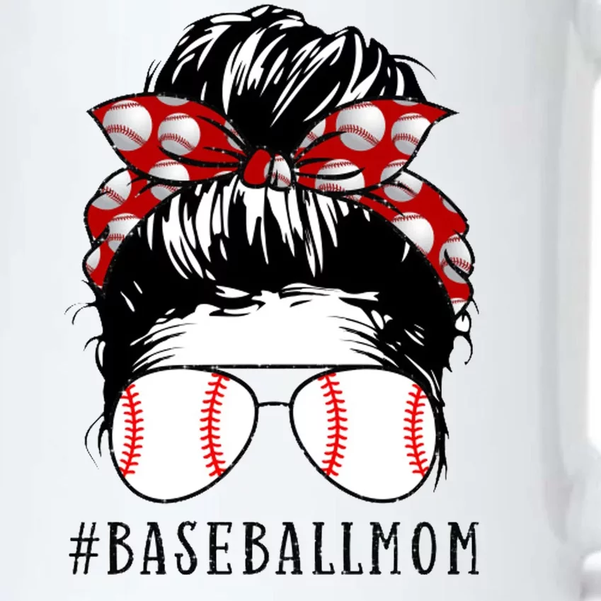 Messy Bun Baseball Mom Black Color Changing Mug