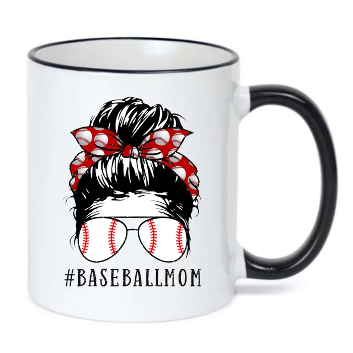 Messy Bun Baseball Mom Black Color Changing Mug