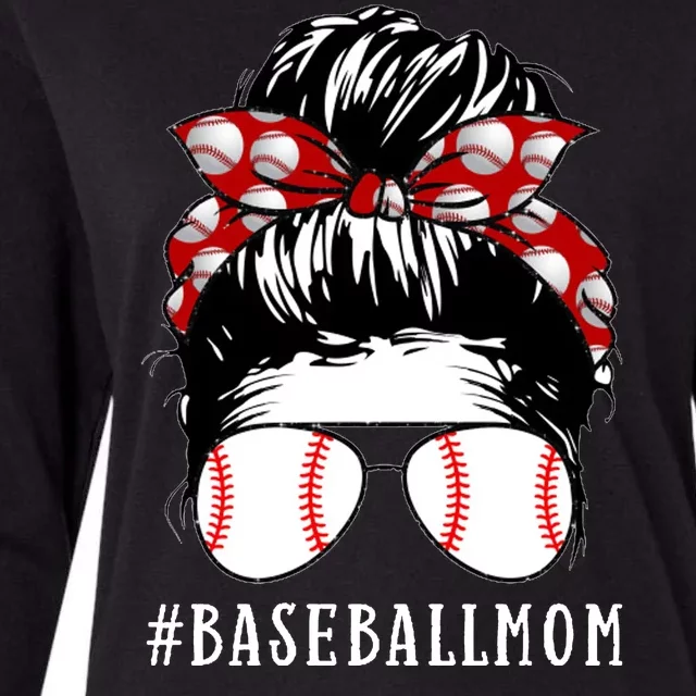 Messy Bun Baseball Mom Womens Cotton Relaxed Long Sleeve T-Shirt