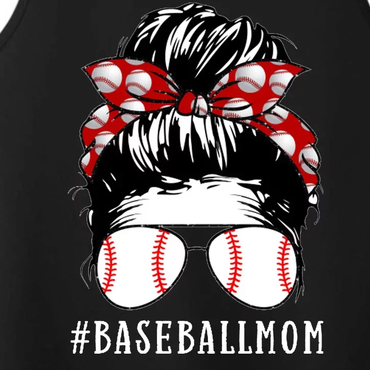 Messy Bun Baseball Mom Performance Tank