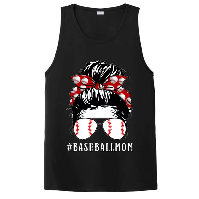 Messy Bun Baseball Mom Performance Tank