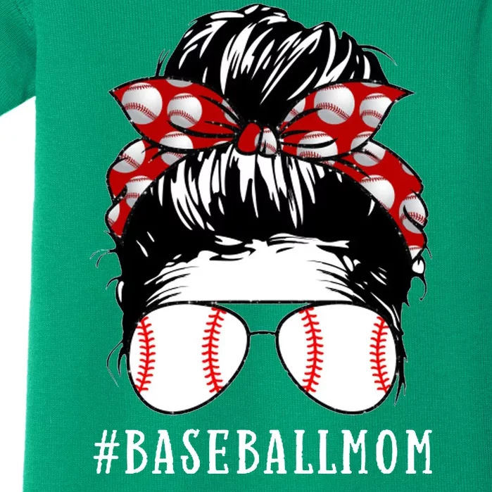 Messy Bun Baseball Mom Baby Bodysuit