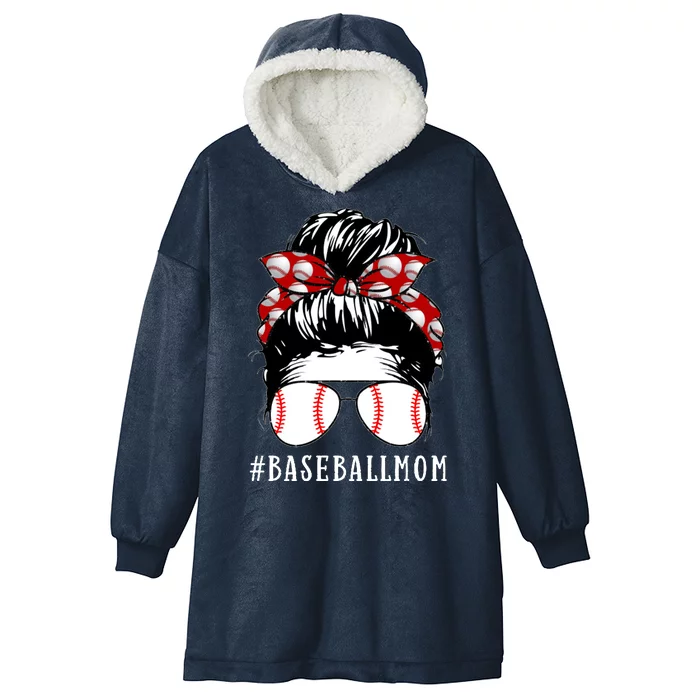 Messy Bun Baseball Mom Hooded Wearable Blanket